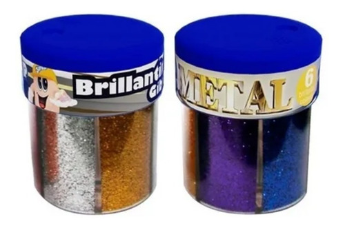 Brillantina Gibre Sifap Dispenser Metal 6 Colores Brillantes