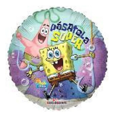 4 Globos Bob Esponja Y Patricio Met 18 Fiesta Pasatela Super