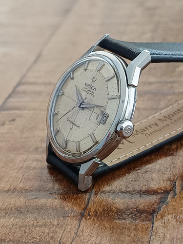 Relógio Omega Constellation Pie Pan Em Aço Preto Prateado Branco (Usado)