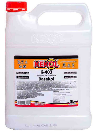 Base Al Agua Sellador Madera Premium. 4 Lt Basekol K403