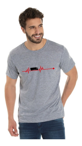 Imagem 1 de 5 de Camiseta Para Caminhoneiro - Batimento Coração Caminhão