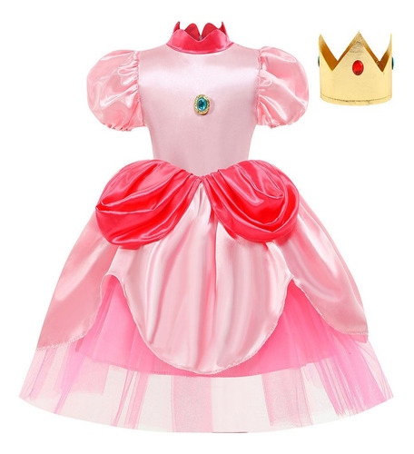 D Vestido Princess Peach For Niña Fiesta De Cumpleaños Ropa