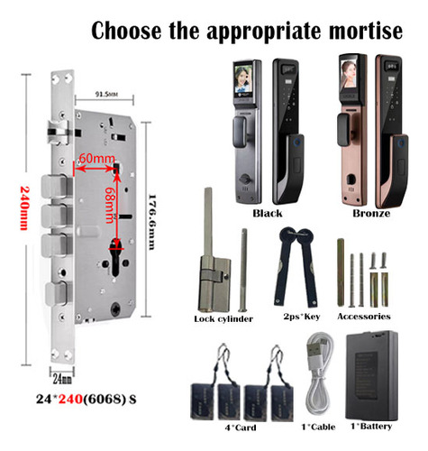 3d Face Recognition Smart Door Lock Security Camera Monitor
