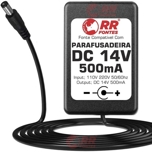 Fonte Dc 14v Para Parafusadeira Furadeira De 14v E14,5v