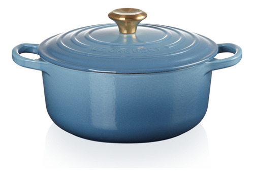 Panela Redonda Signature Pegador Dourado Le Creuset Chambray