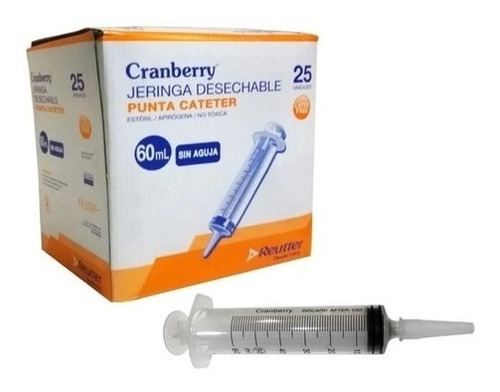 Caja Jeringa Alimentacion 60 Ml X 25 U Cranberry - Deltamed