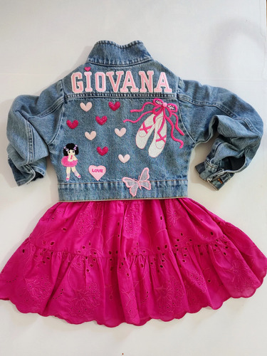 Jaqueta Jeans Infantil Menina Personalizada Com O Nome