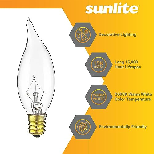 Bombilla Incandescente 15w Punta Llama, Base E12, 2600k Tran