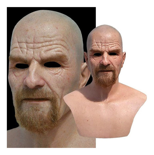. Máscara De Anciano De Halloween Casco Real 3d