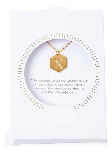 Collar Cadena Inicial Letra X Baño Oro 18 K Regalo Familia