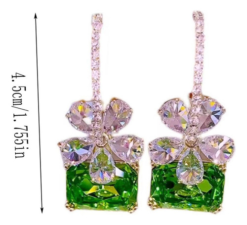 Pendientes F Crystal Pendientes Verdes Needle Fresh Summer Z