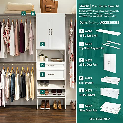 Closetmaid Suitesymphony Bracket Add-on Accesorio, Conjunto