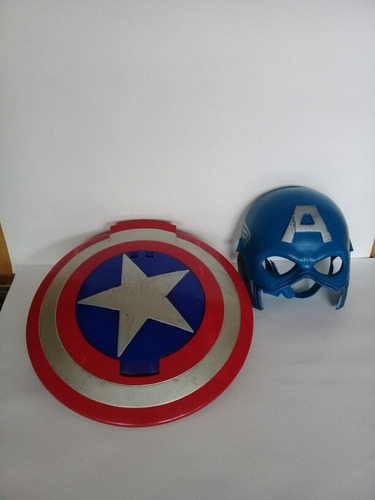 Escudo Lanza Discos Y Mascara Del Capitan America (Usado)