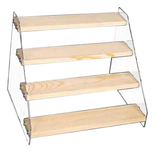 Expositor De Madera Con Soporte De Acrílico 4 Capas