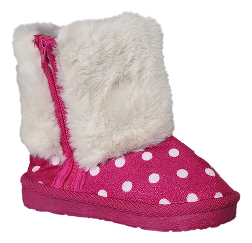 Botines Invierno Con Chiporro Niña Puntos Fucsia - 7238