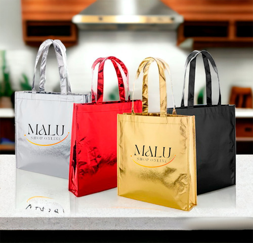 100 Bolsas Metalizadas Personalizada Com Sua Logomarca 20x30