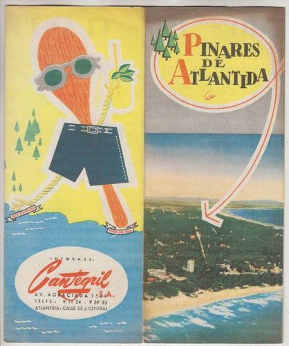 Antiguo Folleto Turismo Pinares De Atlantida Vintage Plano