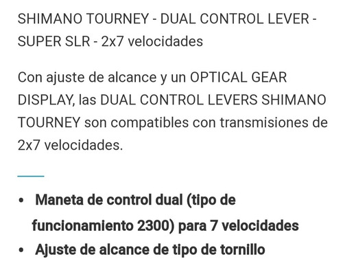 Par Manillares Ruta Ergopower Shimano Tourney 7v.