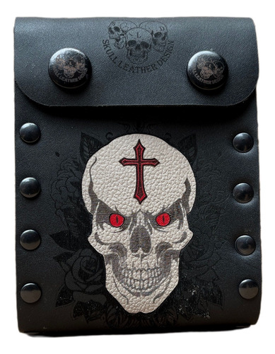 Cartera De Cuero Skull Wallet One Skull Leather Design