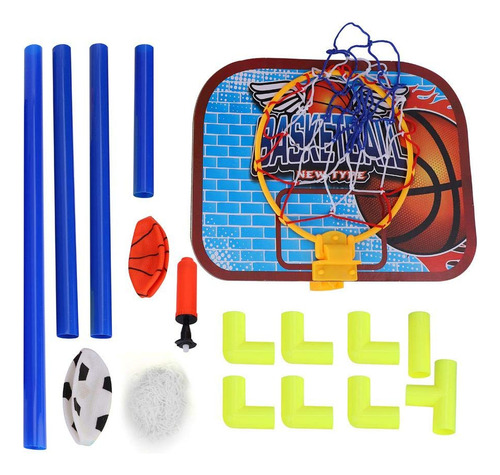 Vgeby1 Juguete Con Marco De Fútbol De Mini Baloncesto, Juego De Combinación De Portería De Fútbol De Tablero De Baloncesto Con Bomba De Bolas Para Niños Juego De Deportes Al Aire Libre En Interiores