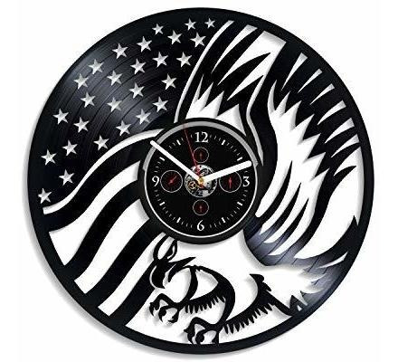 Kovides American Eagle Reloj De Pared Con Bandera De Ee. Uu.