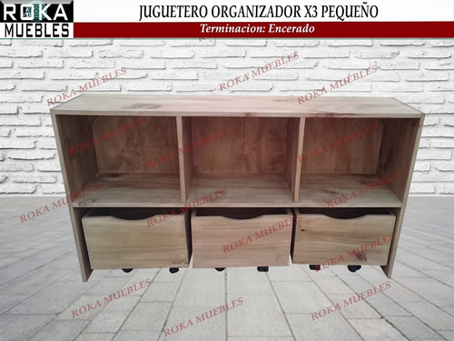 Imagen 2 de 5 de Juguetero Organizador Biblioteca Estante Cubox3 Peq Encerado