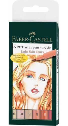 Set 6 Marcadores Piel Faber Castell Pitt Artist Brush Skin