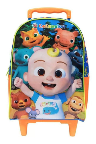 Mochila Carrinho Roda Infantil Cocomelon Xeryus