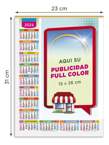 Almanaque Calendario 23x31cm C/publicidad X25u.