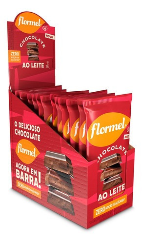 Barra De Chocolate Ao Leite Display C/ 12 Unid 20g Flormel