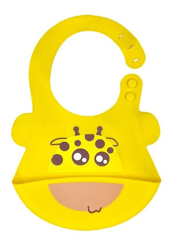 Imagen 2 de 3 de Babero Silicona Bebe Impermeable Baberos Niños Con Bolsillo