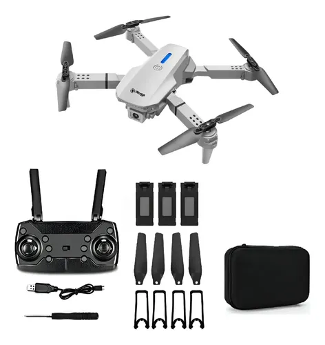 Drone Mini Con Cámara Hd Waggs 3 Baterías Recargables Gris
