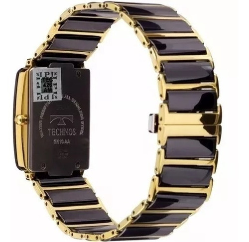Relógio Technos Feminino Cerâmica Safira Preto E Dourado Gn10aapai/4p Original
