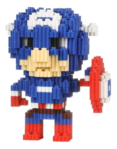 Mini Bloques Tipo Lego Capitan America Figura 3d Armable