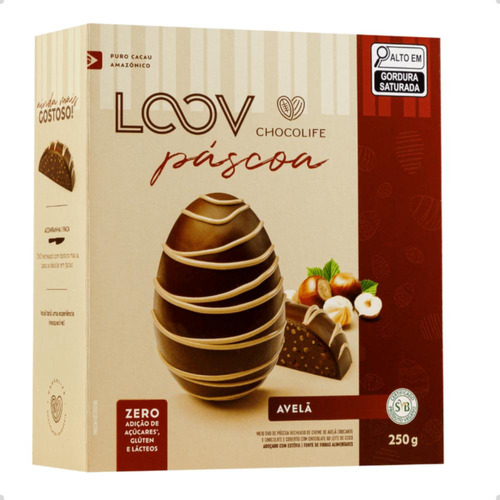 Ovo De Páscoa Loov Puro Cacau Amazonico 250g Chocolife