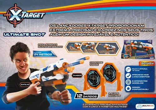 Lançador Nerf 12 Dardos Pistola Com Cartucho Disparos Rápido