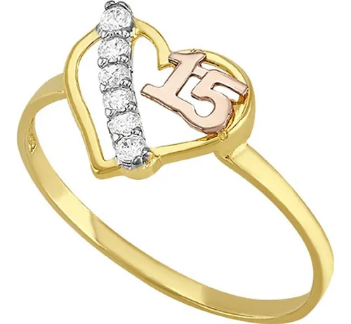 Anillo Coraz n Para Xv A os En Oro De 10 K Obsequio envio