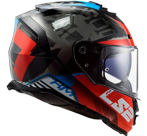 Capacete Moto Ls2 Storm Sprinter Vermelho Titanium Lj Cor Preto / Vermelho / Titanium Tamanho do capacete 60/L