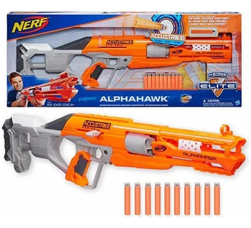 Brinquedo Lançador De Dardos Nerf Accustrike Alphah B8731