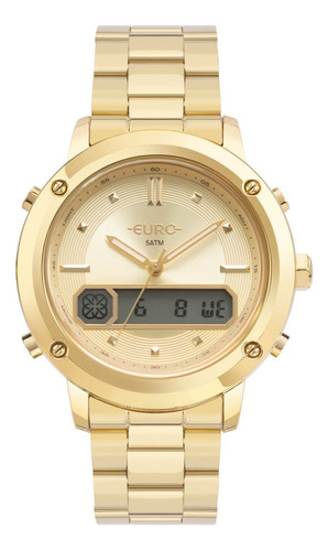 Relogio Euro Feminino Fashion Fit Sporty Dourado - Envio 24