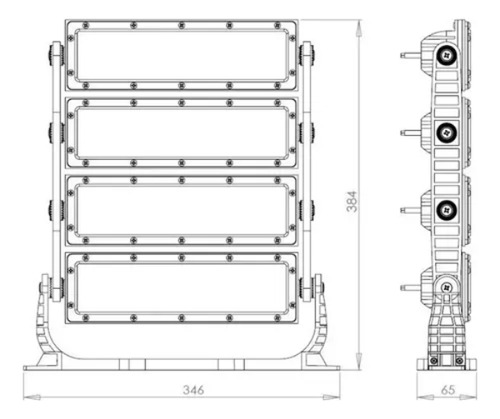 Refletor Led Modular 600w (branco Quente)3000k 110/220v Ip66