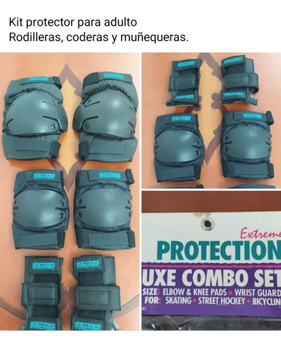 Kit Protector Para Adultos: Rodilleras, Coderas Y Muñequeras