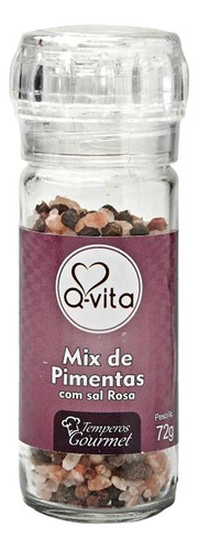 Mix De Pimentas Com Sal Rosa Com Moedor Q-vita 72g