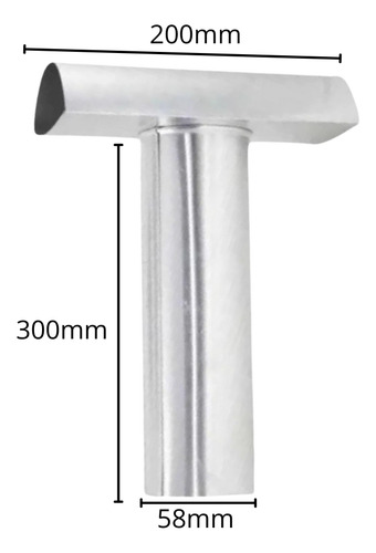 Chaminé Terminal T Para Duto Exaustão Aquecedor 60x300mm
