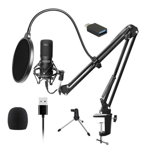 Microfono Condenser Usb Amitosai Mts-kingvoice Calidad K5 P2 Color Negro