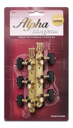 Clavijero De Lujo Guitarra Criolla Dorado Alpha 102gas