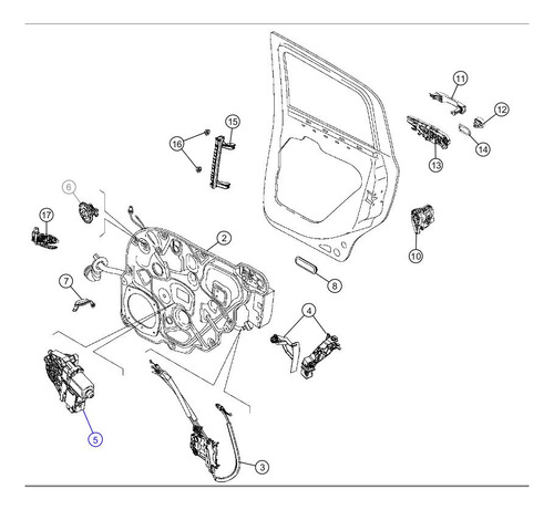 Motor Regulador Cristal Puerta Tras Izq. Renegade Jeep 16/19