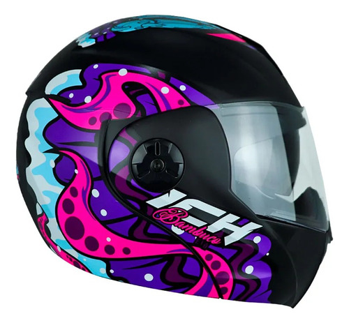 Casco Para Moto Ich3110 Bambu Nm/fucsia/neon 