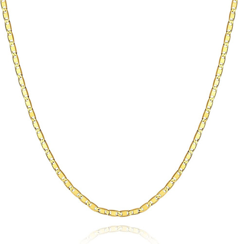 Ladygd 14k Gold Plated Chain Necklace For Women Paperclip Sn