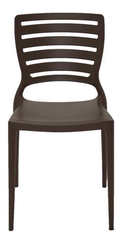 Cadeira de jantar Tramontina Sofia respaldo horizontal, estrutura de cor  marrom, 1 unidade